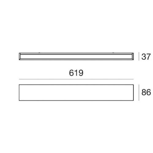 Linea Light LED-vägglampa Box W2 bi-emission, B 61,9 cm, vit, 2700 K