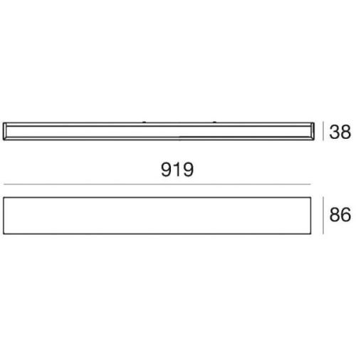 Linea Light LED-vägglampa Box W2 bi-emission, B 91,9 cm, vit, 2700 K