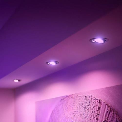 Philips Hue LED-inbyggnadsspot Centura aluminium Ø 9cm CCT RGB set om ...