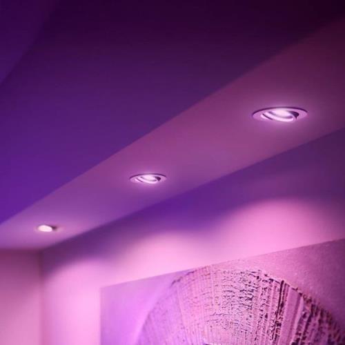 Philips Hue LED-inbyggnadsspot Centura vit Ø 9 cm CCT RGB 3x set