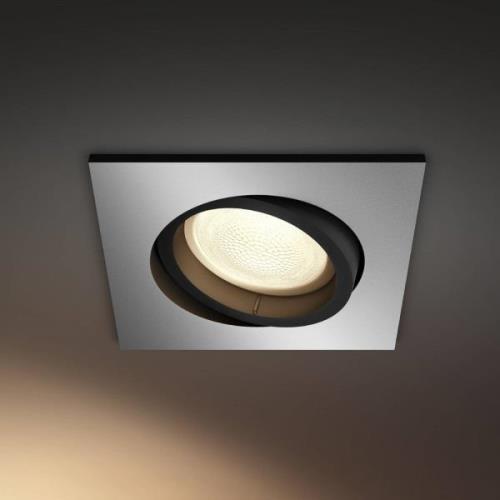 Philips Hue LED-inbyggnadsspot Centura, aluminium 9x9 cm CCT RGB