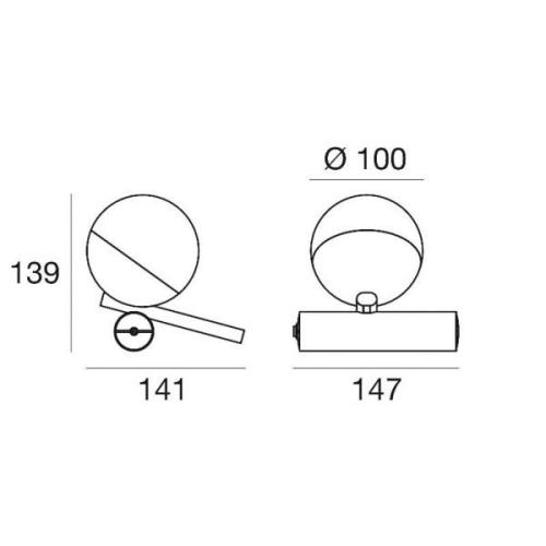 Linea Light Rossini LED-bordslampa, guld, aluminium, PMMA, dimmer