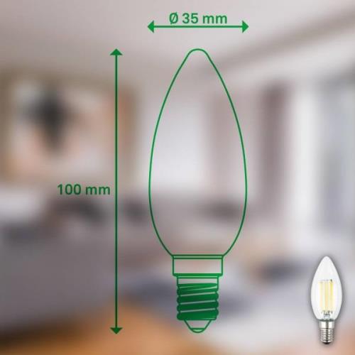 Briloner LED-lampa ljus E14 2,5W klar 3000K 525 lm energiklass 2er