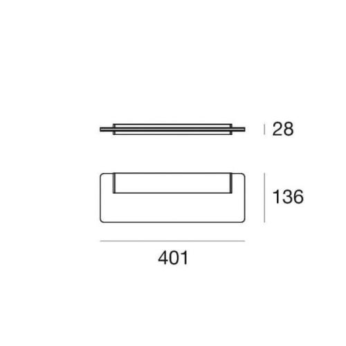 Linea Light Skinny LED-vägglampa, vit, aluminium, PMMA, upp/ner