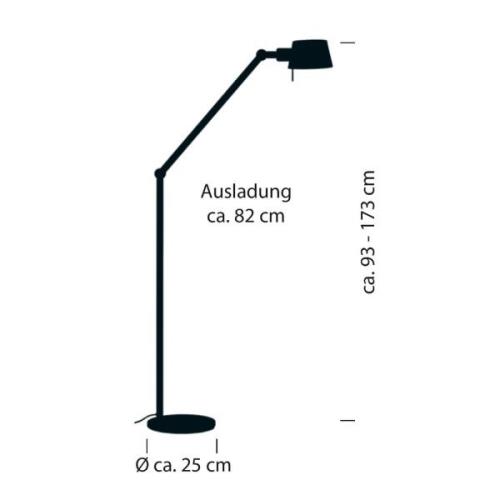 HELL Golvlampa Medo, sandfärgad, höjd 173 cm, E27