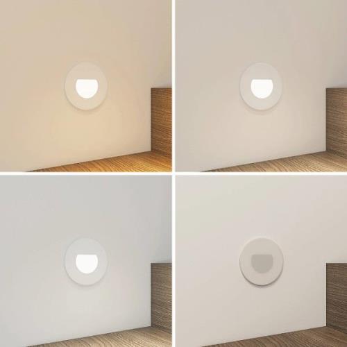 Arcchio LED-inbyggnadslampa Vexi, Ø 7,8 cm, vit, aluminium, CCT