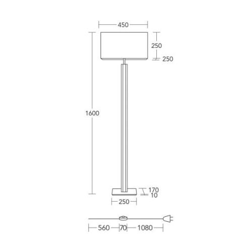 HerzBlut golvlampa Karl K, kantig, trä, vit, 160 cm, E27