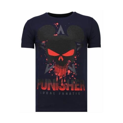 Local Fanatic Punisher Mickey Rhinestone - Herr T shirt - 13-6208N Blu...