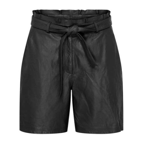 Btfcph Tidlösa läderhöga shorts Black, Dam