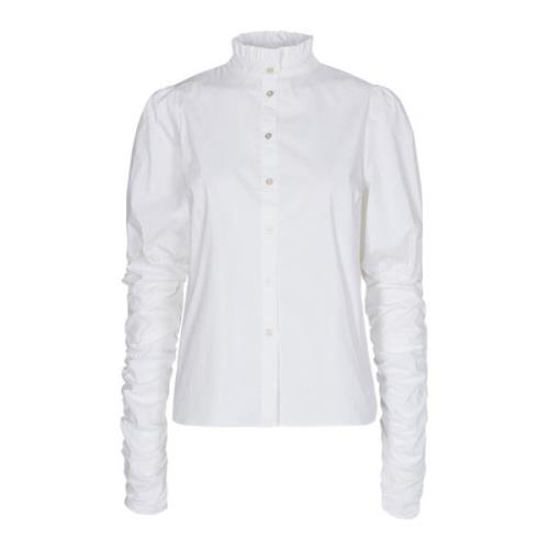 Co'Couture Elegant Poplin Puff Skjortblus White, Dam