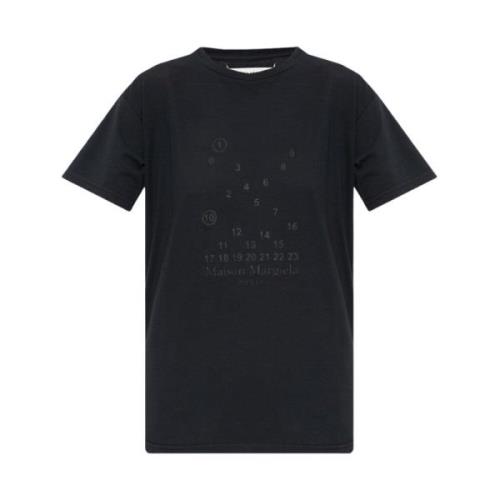 Maison Margiela T-shirt med logotyp Black, Dam