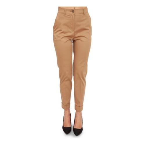 Nenette Slim-fit Trousers Brown, Dam