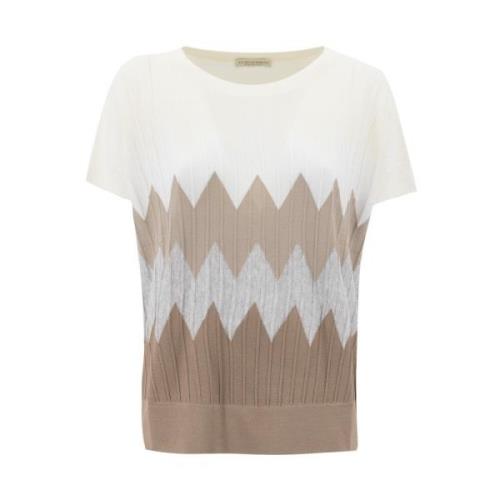 Le Tricot Perugia T-Shirts Beige, Dam