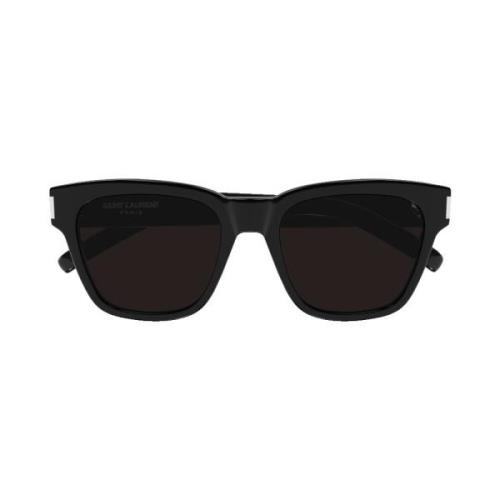 Saint Laurent Fyrkantiga solglasögon med lasergraverad logotyp Black, ...