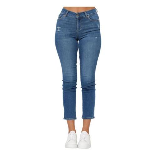 Liu Jo Denim Cropped Jeans med Slim Leg Blue, Dam