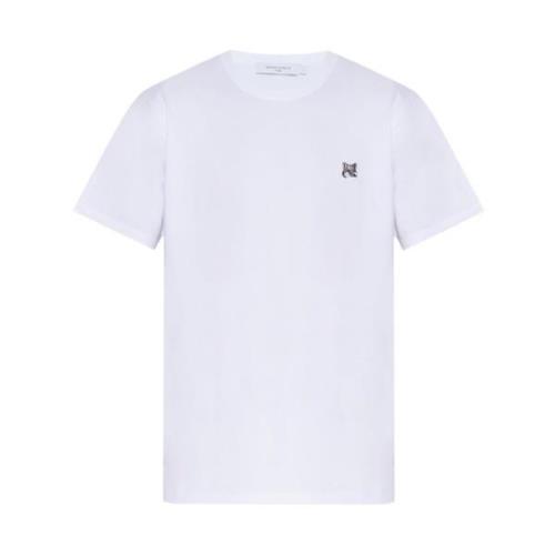 Maison Kitsuné T-shirt med logotyp White, Herr