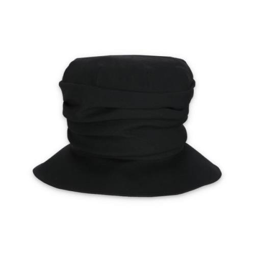 Yohji Yamamoto Svart ull bucket hatt för kvinnor Black, Dam