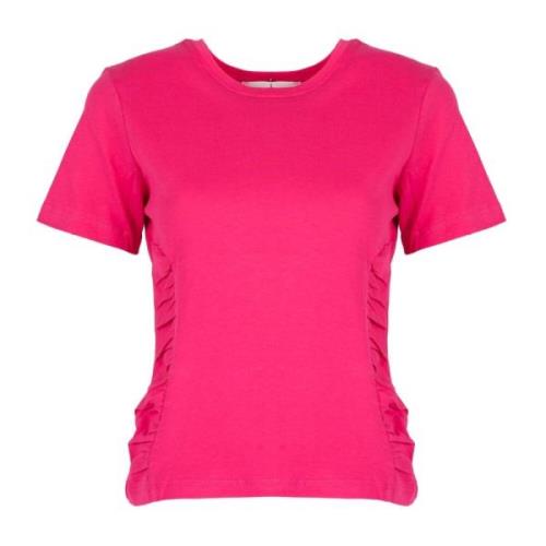 Silvian Heach Figursydd Rundhalsad T-Shirt Pink, Dam
