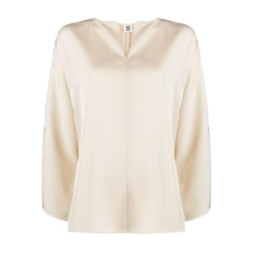 By Malene Birger Elegant Vaniljkräm Blus Beige, Dam