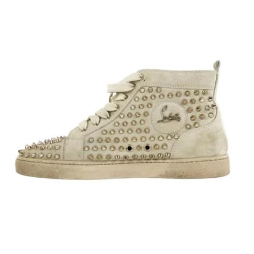 Christian Louboutin Pre-owned Pre-owned Tyg sneakers Beige, Dam