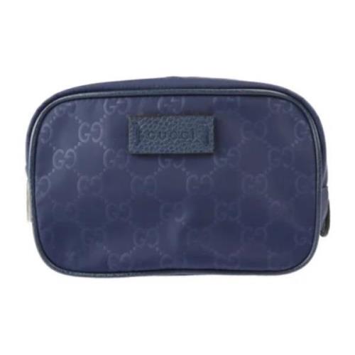 Gucci Vintage Begagnad Marinblå Nylon Gucci väska Blue, Dam