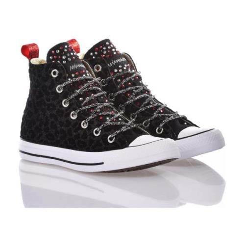 Converse Handgjorda Svarta Röda Sneakers för Kvinnor Black, Dam
