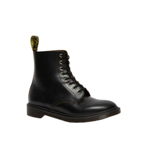 Dr. Martens Svarta läder snörstövlar Black, Dam