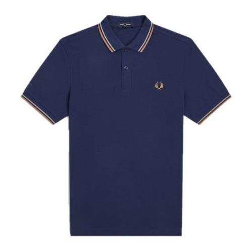 Fred Perry Slim Fit Twin Tipped Polo i French Navy/Seagrass/Light Rust...