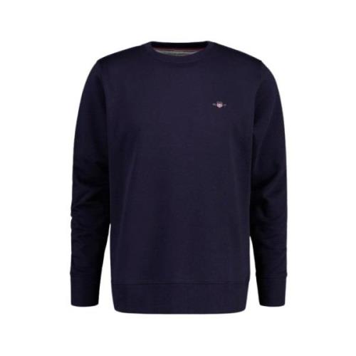 Gant Klassisk Crew Neck Sweatshirt Blue, Herr