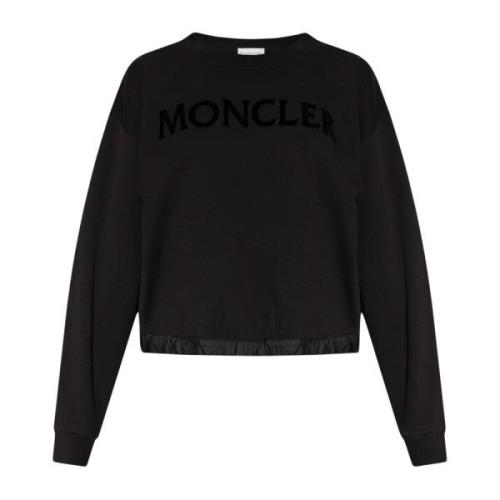 Moncler Sweatshirt med logotyp Black, Dam