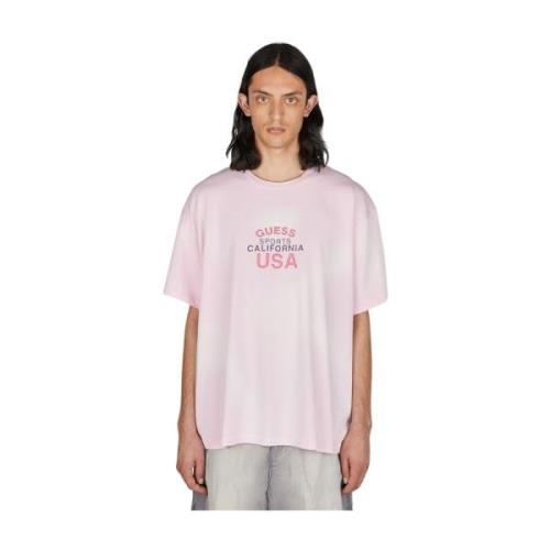 Guess Amerikansk Ande Grafisk T-shirt Pink, Herr