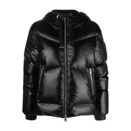 Woolrich Svart kort dunjacka Black, Dam