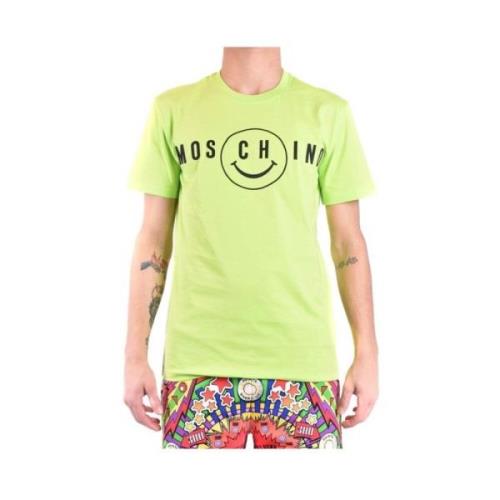 Moschino Logo Smile Ekologisk Bomull T-Shirt Green, Herr