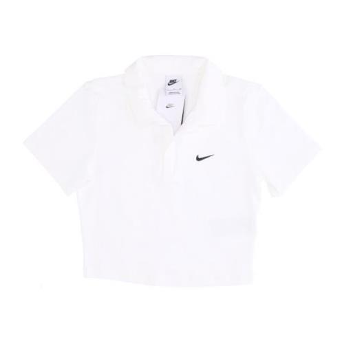 Nike Essentiell Polo Crop Top White, Dam