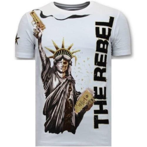 Local Fanatic Exklusiv Män T-shirt - The Rebel - 11-6387W White, Herr