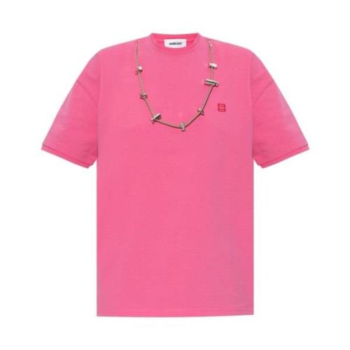 Ambush Rosa bomullsöverdiMän t-Skjorta Pink, Dam