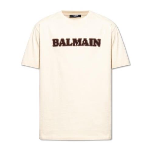 Balmain T-Shirts Beige, Herr