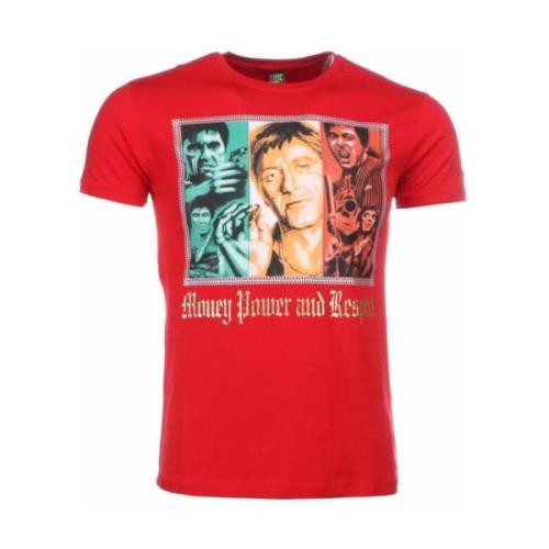Local Fanatic Scarface Money Power Respect - T Shirt Herr - 1164R Red,...