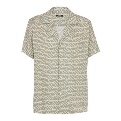 Balmain Short Sleeve Shirts Beige, Herr