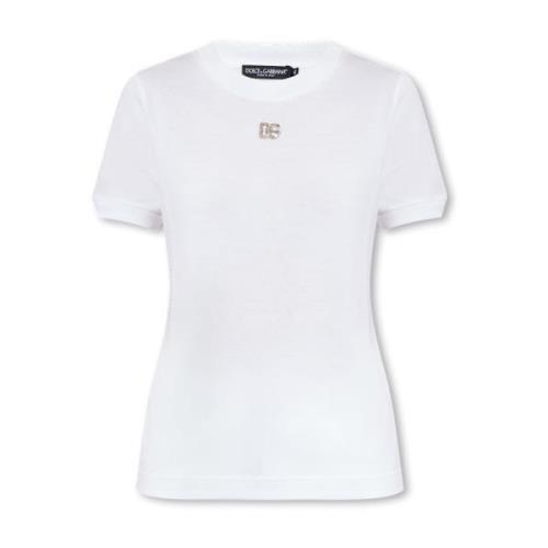 Dolce & Gabbana T-shirt med logotyp White, Dam