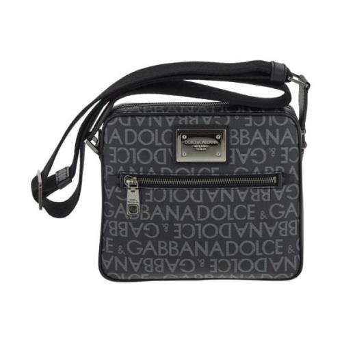 Dolce & Gabbana Stilfull Logo Jacquard Crossbody Väska Black, Herr
