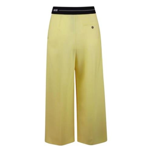 Msgm Wide Trousers Yellow, Dam