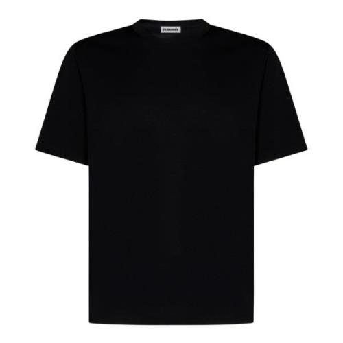 Jil Sander Klassisk Svart Bomull T-Shirt för Män Black, Herr