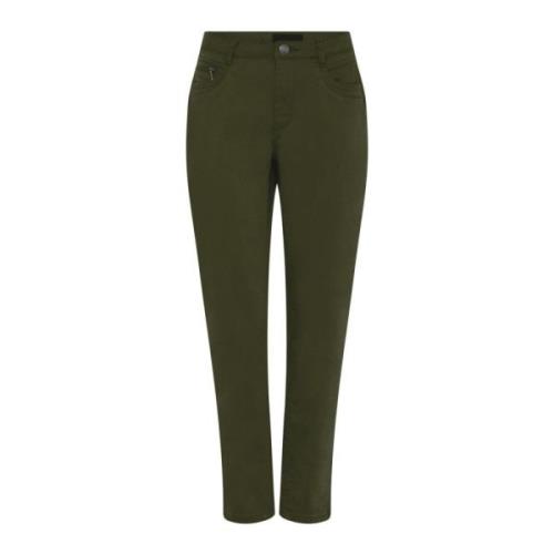 C.Ro Leather Trousers Green, Dam