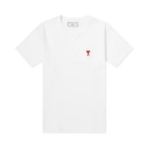 Ami Paris Hjärtlogo Vit T-shirt White, Herr