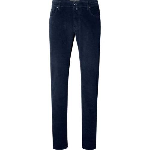 Jacob Cohën Lyxiga Marinblå Corduroy Jeans - Regular Slim Fit Blue, He...