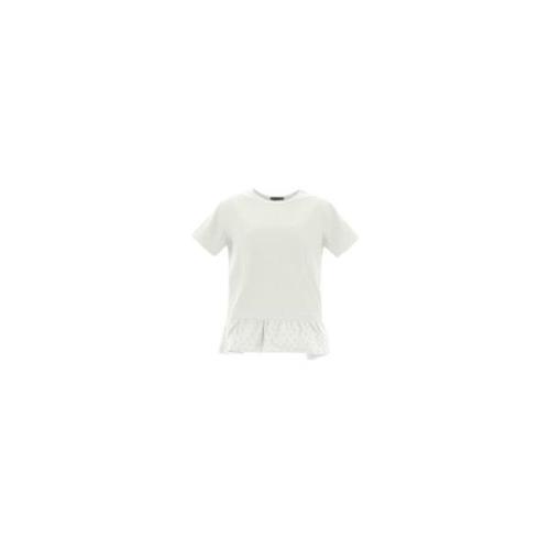 Herno Monogram Bomull T-shirt med Botten White, Dam