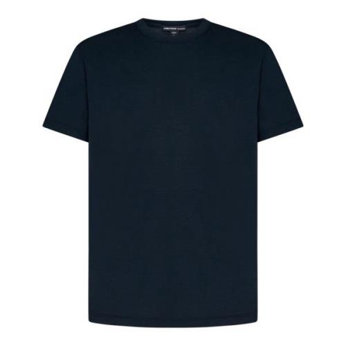 James Perse Blåa T-shirts Polos för män Aw23 Blue, Herr