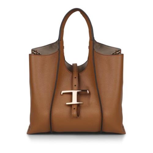 Tod's Timeless logo-plaque toteväska Brown, Dam