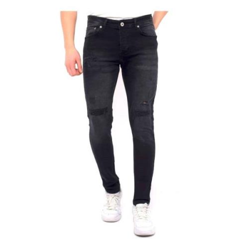 True Rise Jeans med slitna detaljer Slim Fit - Dc-049 Black, Herr